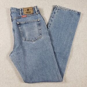 Wrangler Authentic Men's 34x36 Straight Leg Jeans Faded Light Wash Denim Tall